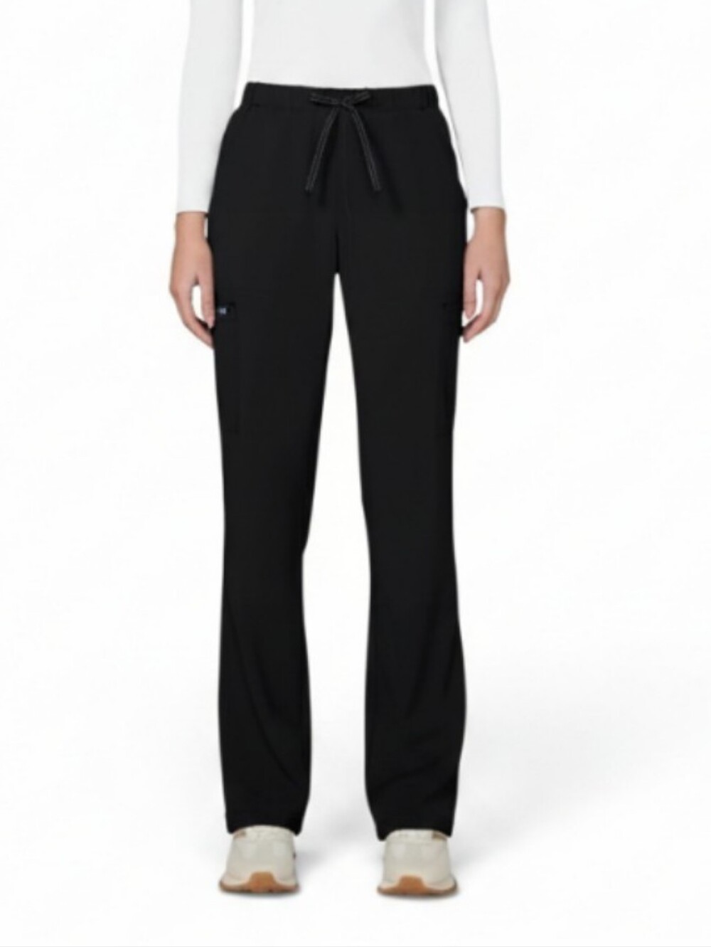 koi Classics Holly Black Women's 8-Pocket Strech Cargo Scrub Pants, NWT, L
